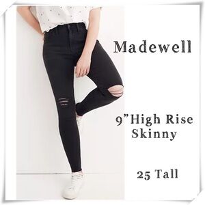 Madewell 9”High Rise Skinny in Black Sea Style #H2236